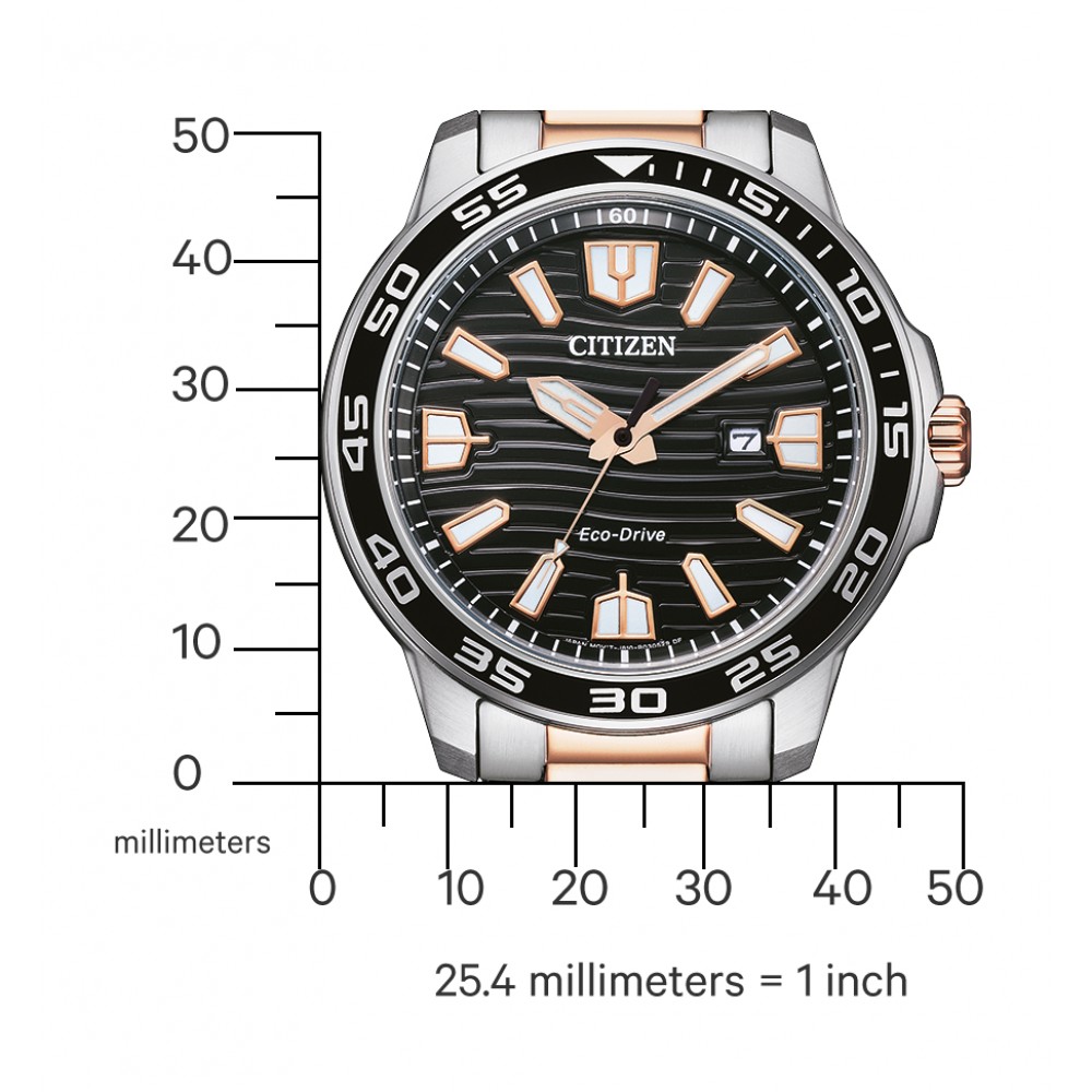 CITIZEN ECO DRIVE Ρολόι Ασημί/Επιχρυσωμένο Ανοξείδωτο Ατσάλι μπρασελέ AW1524-84E