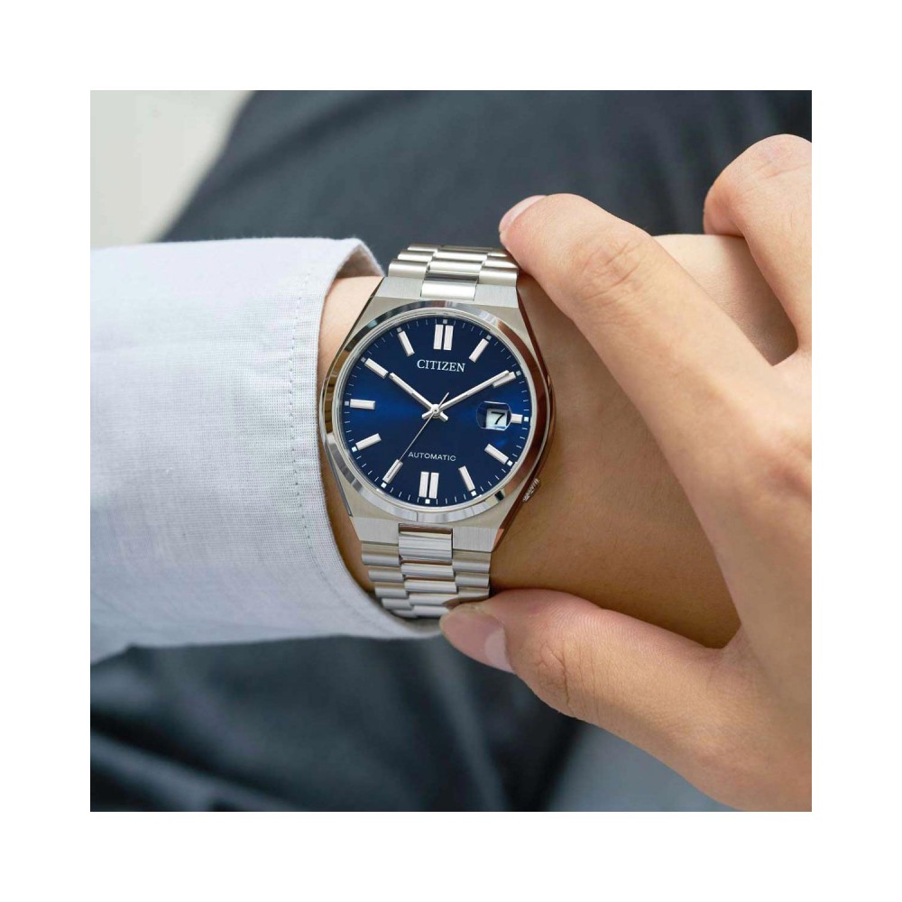 CITIZEN Tsuyosa 37mm Αυτόματο Ρολόι Μπλε Καντράν NJ0200-50M