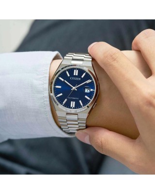 CITIZEN Tsuyosa 37mm Αυτόματο Ρολόι Μπλε Καντράν NJ0200-50M