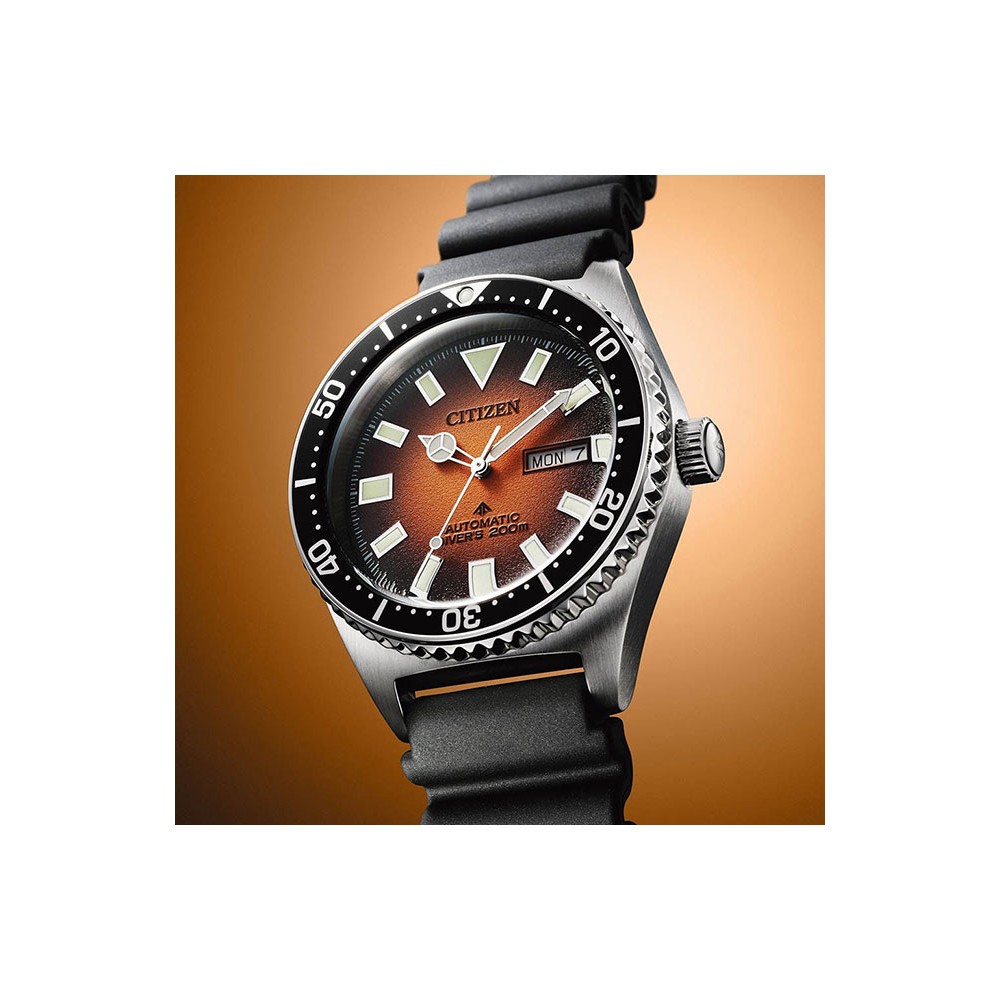 CITIZEN Promaster Divers Αυτόματο Ρολόι Μαύρο Καουτσούκ λουράκι NY0120-01ZE