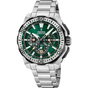 FESTINA Ανδρικό Ρολόι CHRONO BIKE Ασημί Ανοξείδωτο Ατσάλι Μπρασελέ F20724/3