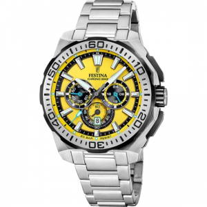 FESTINA Ανδρικό Ρολόι CHRONO BIKE Ασημί Ανοξείδωτο Ατσάλι Μπρασελέ F20724/4