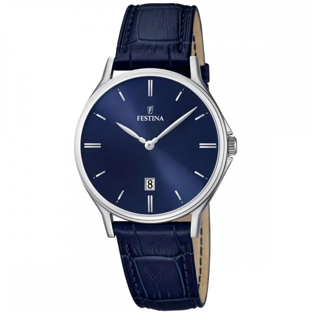 FESTINA CLASSICS Ρολόι Ανδρικό Μπλε Δερμάτινο Λουράκι F16745/3