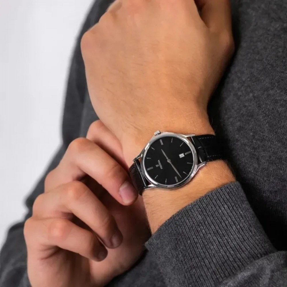 FESTINA CLASSICS Ρολόι Ανδρικό Μαύρο Δερμάτινο Λουράκι F16745/5