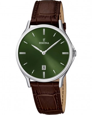 FESTINA CLASSICS Ρολόι Ανδρικό Καφέ Δερμάτινο Λουράκι F16745/6