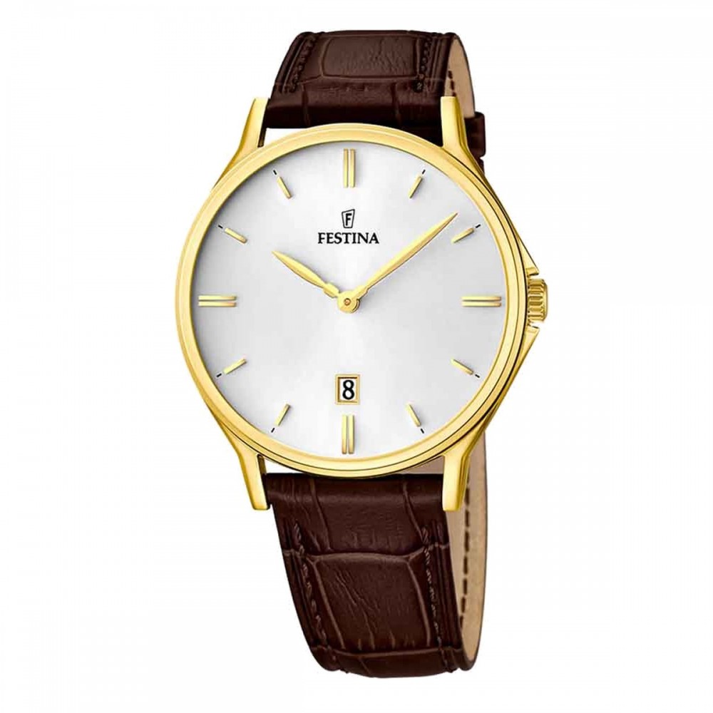 FESTINA CLASSICS Ρολόι Ανδρικό Καφέ Δερμάτινο Λουράκι F16747/1