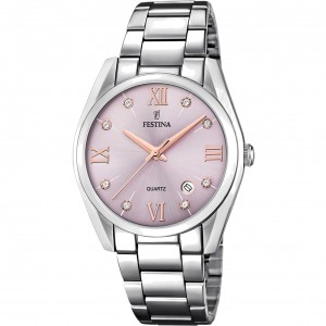FESTINA Boyfriend Ρολόι Γυναικείο Ασημί Ανοξείδωτο Ατσάλι Μπρασελέ F16790/D