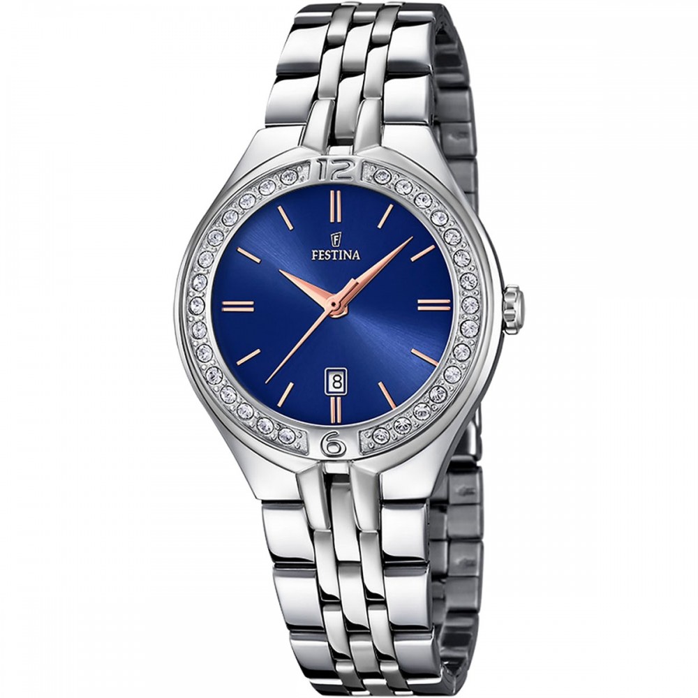 FESTINA Mademoiselle Crystals Ρολόι Γυναικείο Ασημί Ανοιξείδωτο μπρασελέ F16867/5