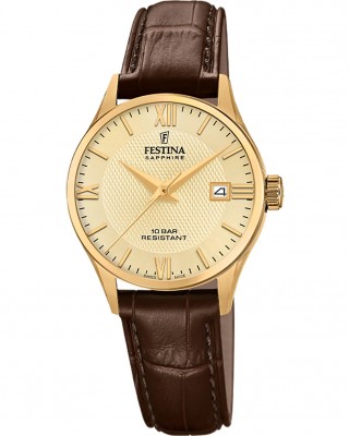 FESTINA Swiss Made Ρολόι Γυναικείο Καφέ Δερμάτινο λουράκι F20011/6