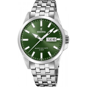 FESTINA  Ρολόι Ανδρικό Ασημί Ανοξείδωτο ατσάλι μπρασελέ F20357/5