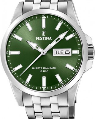FESTINA  Ρολόι Ανδρικό Ασημί Ανοξείδωτο ατσάλι μπρασελέ F20357/5