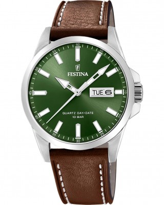 FESTINA CLASSICS Ρολόι Ανδρικό Καφέ Δερμάτινο Λουράκι F20358/5