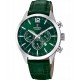 FESTINA Timeless Chonograph Men's Ρολόι Ανδρικό Πράσινο Δερμάτινο Λουράκι F20542/7