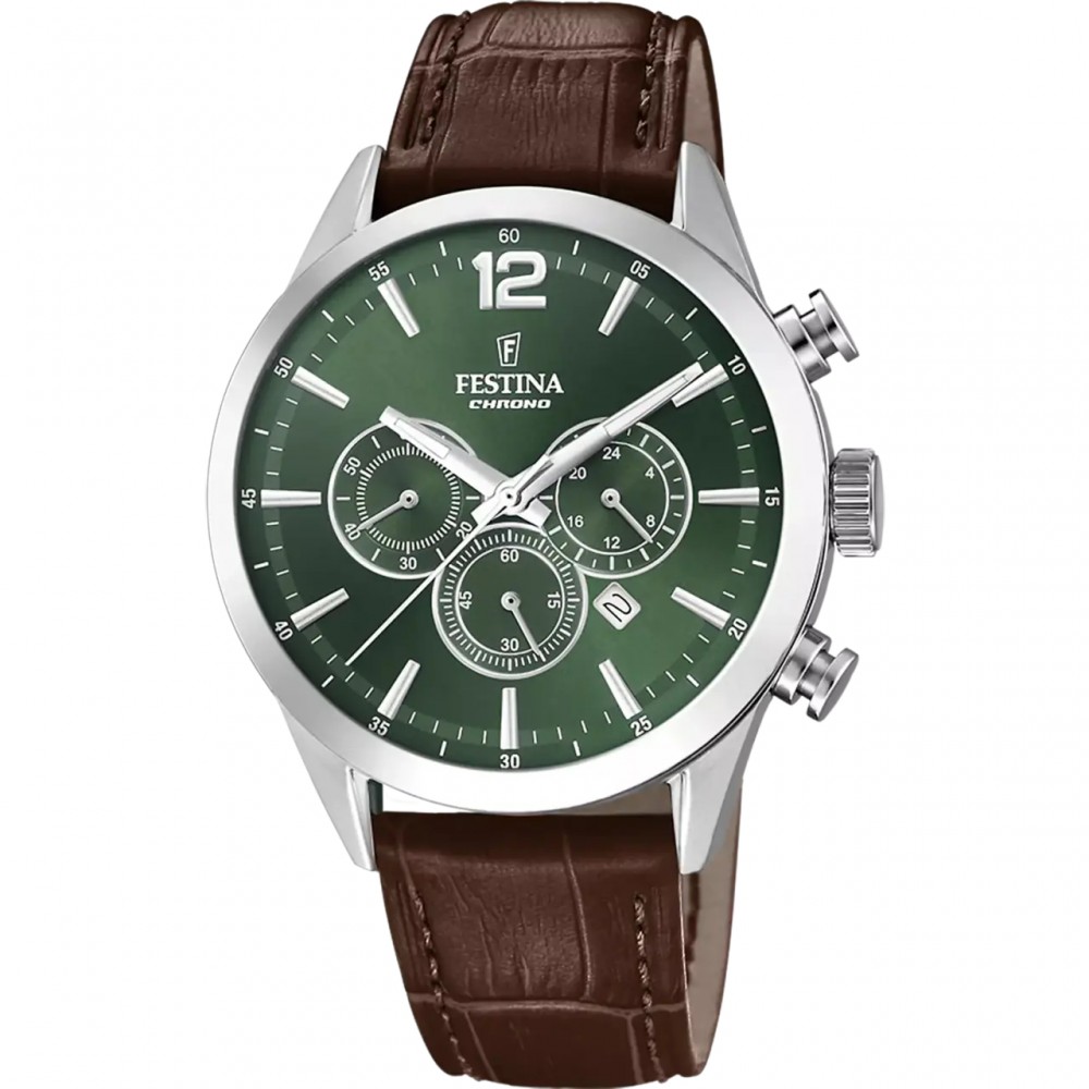 FESTINA Timeless Chonograph Men's Ρολόι Ανδρικό Καφέ Δερμάτινο Λουράκι F20542/8 FESTINA Timeless Chonograph Men's Ρολόι Ανδρικό Καφέ Δερμάτινο Λουράκι F20542/8