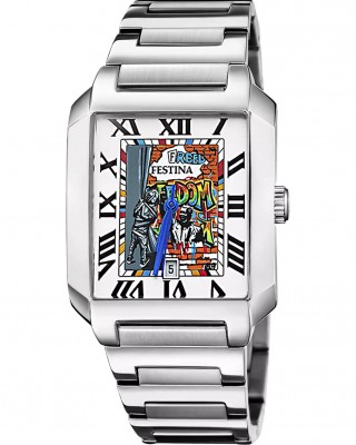 FESTINA x IFL Watches Freedom Limited Edition Ρολόι Ασημί Ανοξείδωτο Ατσάλι Μπρασελέ F20677/IF