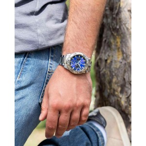 FESTINA Bullhead Ανδρικό Ρολόι Χρονογράφος Ασημί Ανοξείδωτο Ατσάλι Μπρασελέ F20743/3