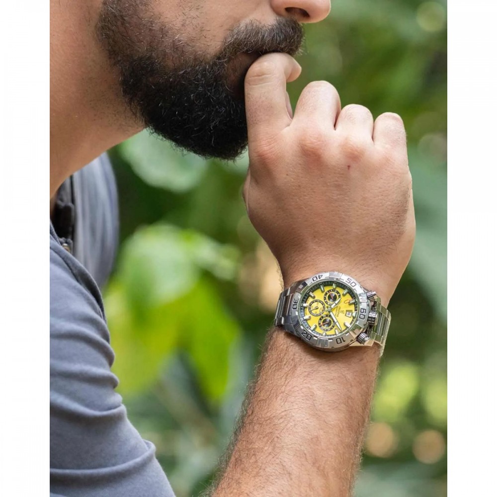 FESTINA Bullhead Ανδρικό Ρολόι Χρονογράφος Ασημί Ανοξείδωτο Ατσάλι Μπρασελέ F20743/4