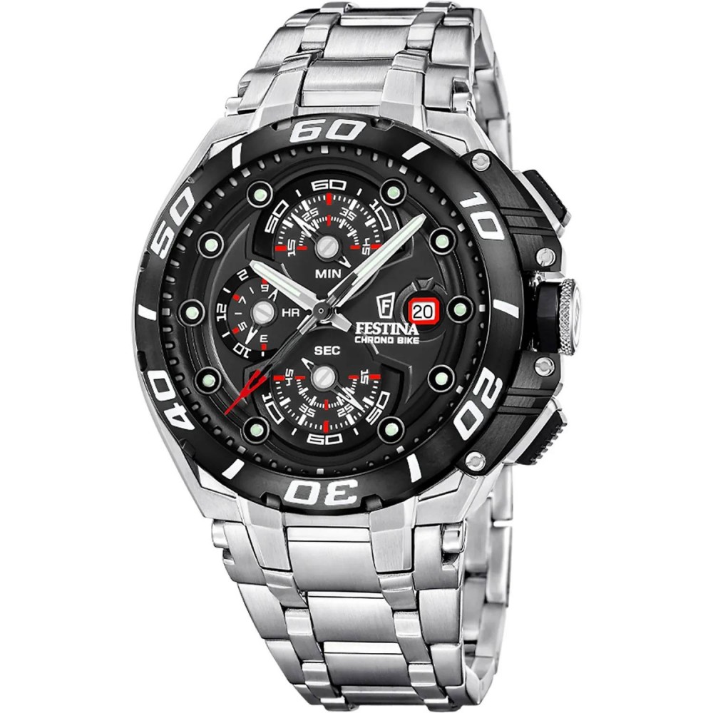 FESTINA Ανδρικό Ρολόι CHRONO BIKE Ασημί Ανοξείδωτο Ατσάλι Μπρασελέ F20754/6 FESTINA Ανδρικό Ρολόι CHRONO BIKE Ασημί Ανοξείδωτο Ατσάλι Μπρασελέ F20754/6