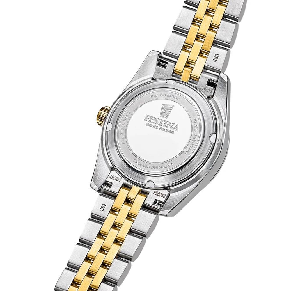 FESTINA Γυναικείο Ρολόι Swiss Made Δίχρωμο Ανοξείδωτο Ατσάλι Μπρασελέ F20088/2 