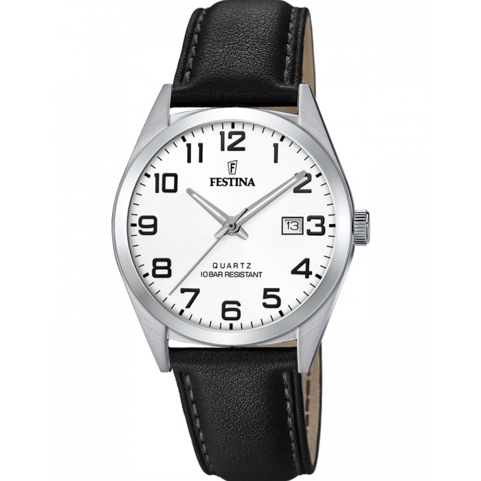 FESTINA  Ρολόι Ανδρικό Μαύρο Δερμάτινο Λουράκι F20446/1