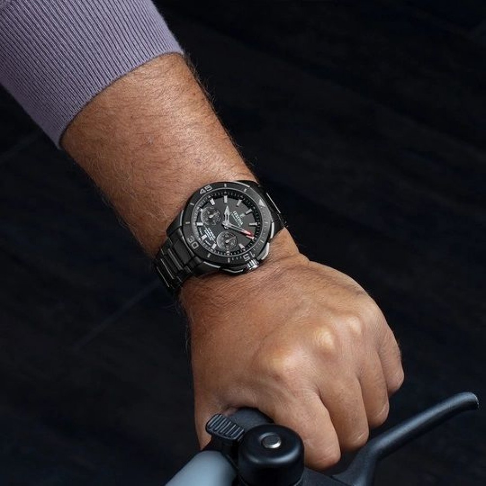 FESTINA Hybrid Chronobike Special Edition Set Ανδρικό Ρολόι Χρονογράφος Μαύρο Ανοξείδωτο Ατσάλι Μπρασελέ F20648/1