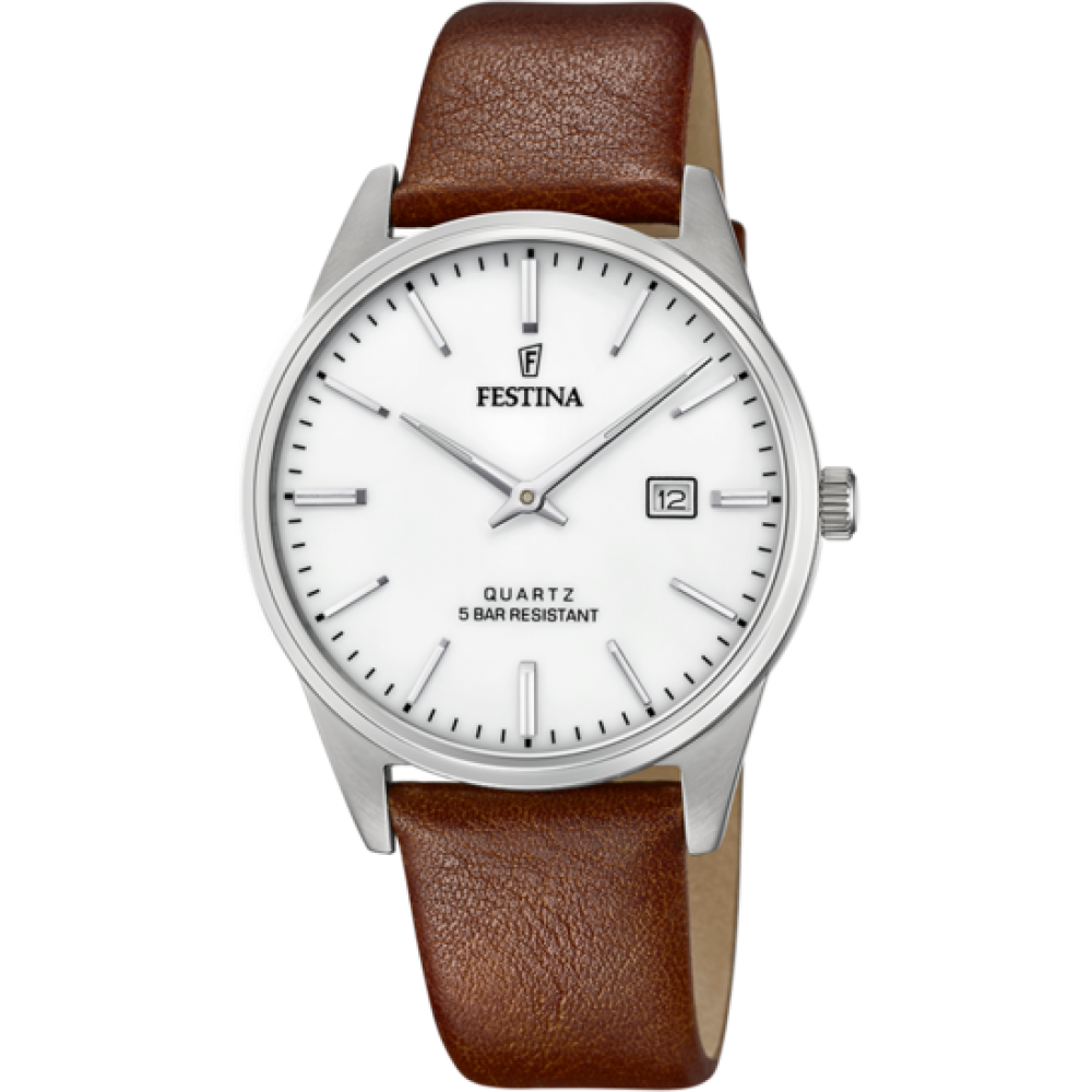 FESTINA  CLASSICS Ρολόι Ανδρικό Καφέ Δερμάτινο Λουράκι F20512/2