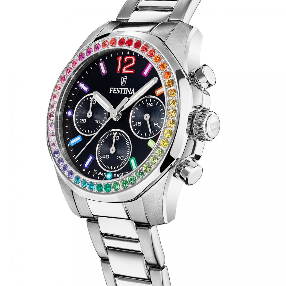 FESTINA Ivory Ρολόι Χρονογράφος Γυναικείο Ασημί Ανοιξείδωτο μπρασελέ F20606/3