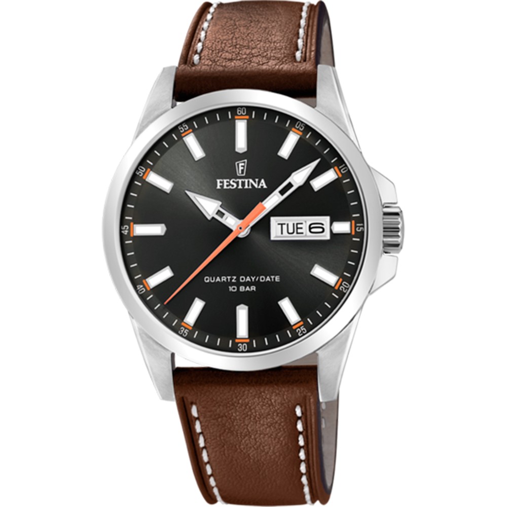 FESTINA  CLASSICS Ρολόι Ανδρικό Καφέ Δερμάτινο Λουράκι F20358/2