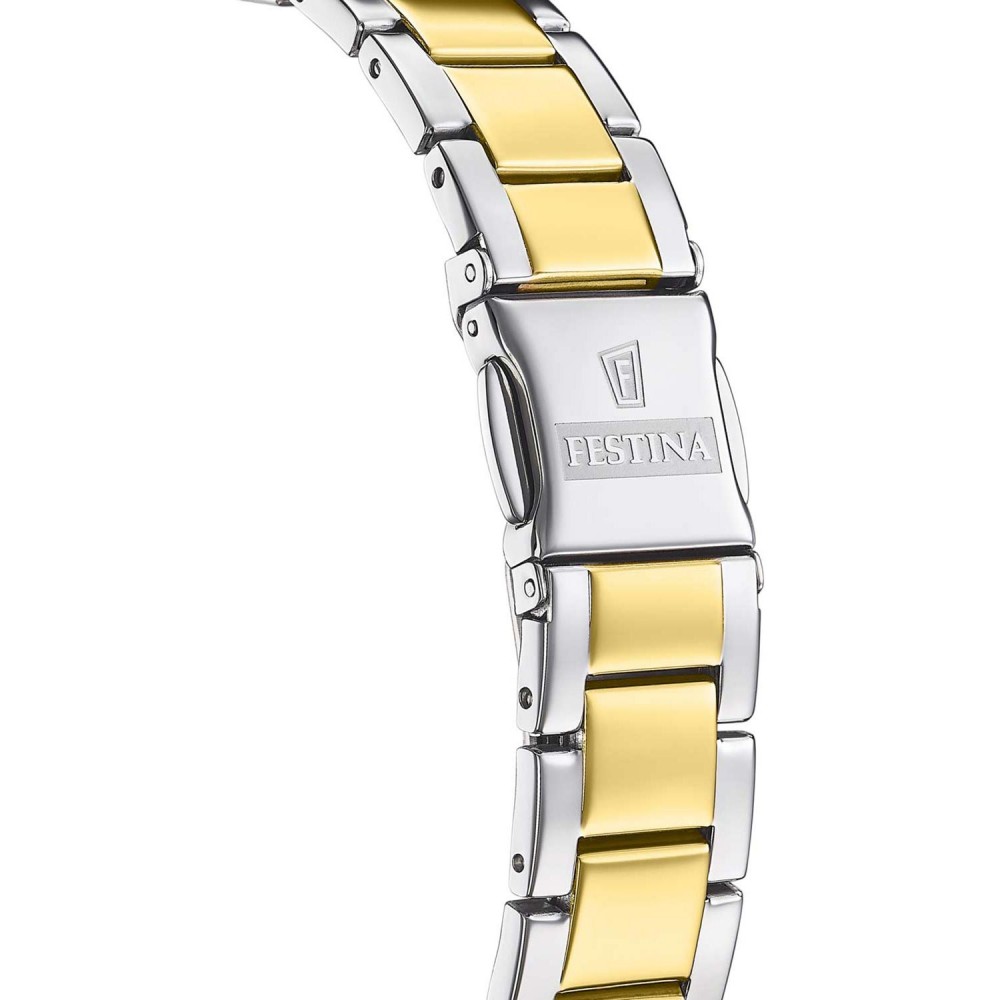 FESTINA Crystals Ρολόι Γυναικείο Ασημί/Επιχρυσωμένο Ανοξείδωτο Ατσάλι Μπρασελέ F20618/1