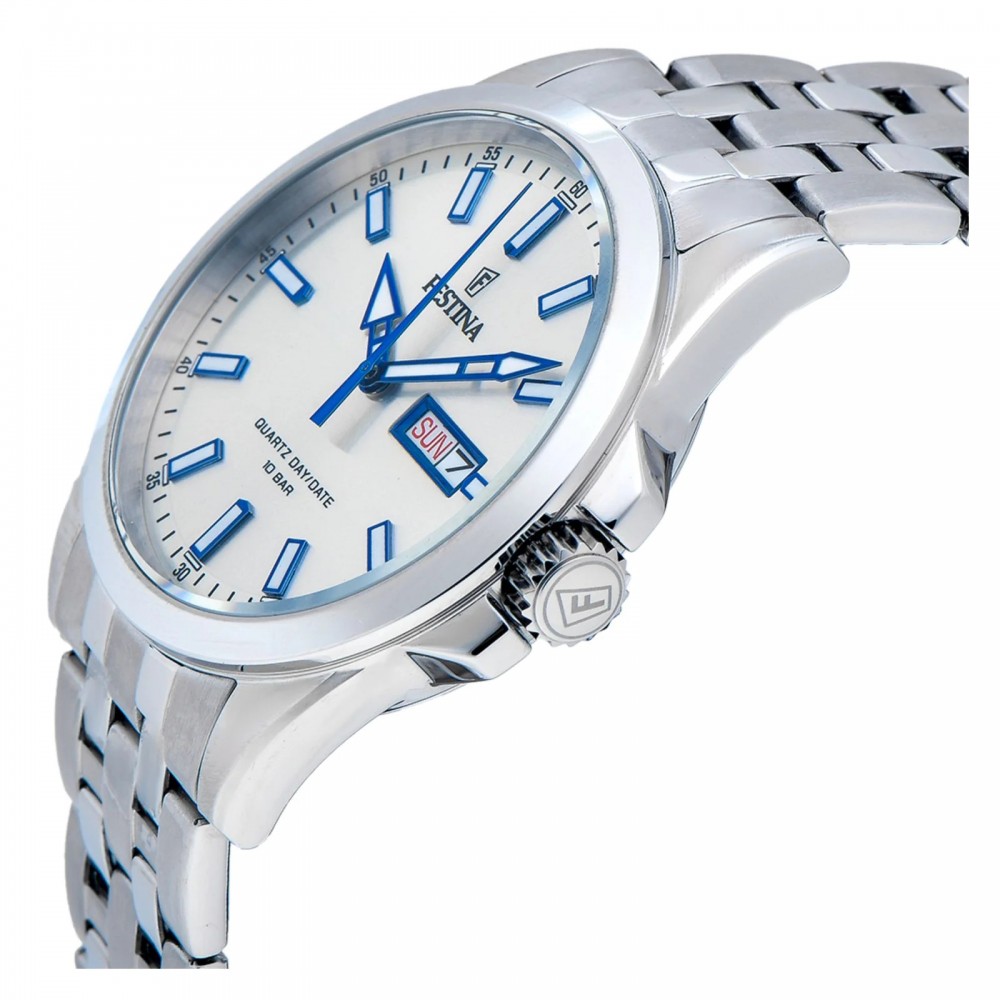 FESTINA  Ρολόι Ανδρικό Ασημί Ανοξείδωτο ατσάλι μπρασελέ F20357/1