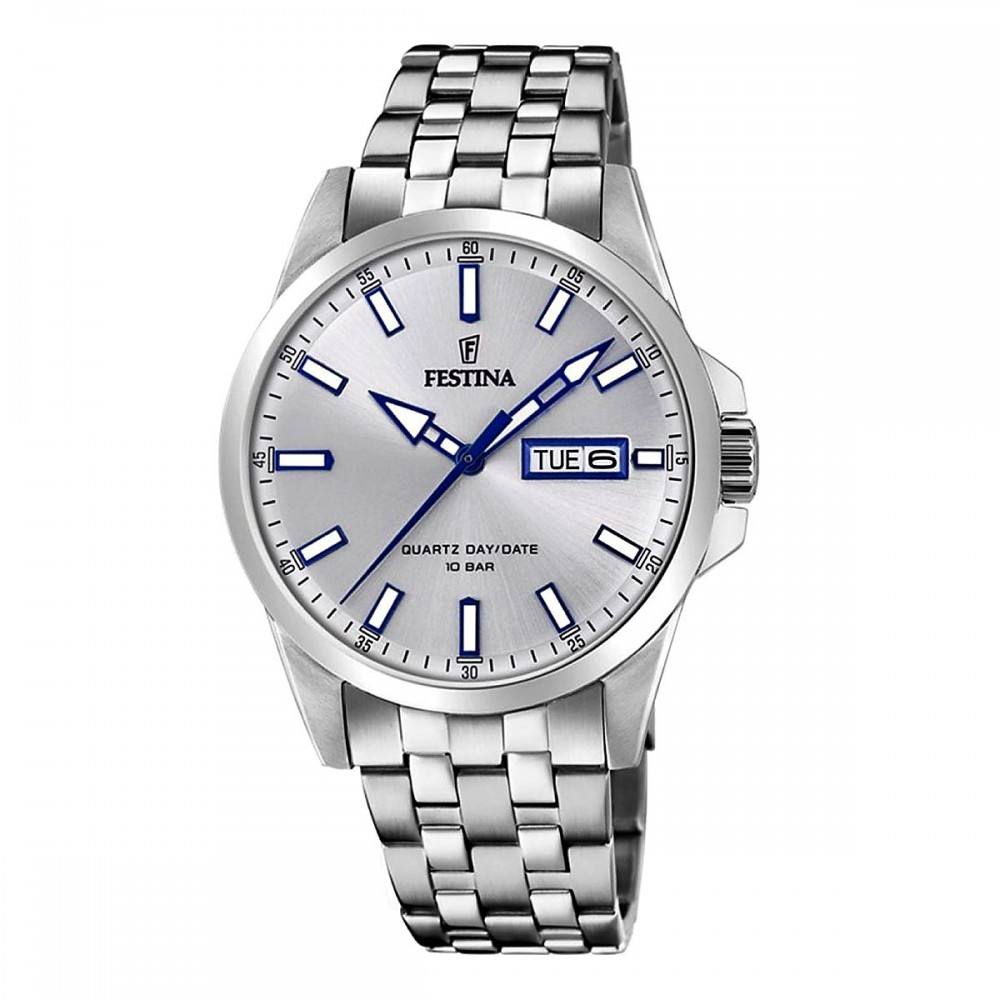 FESTINA  Ρολόι Ανδρικό Ασημί Ανοξείδωτο ατσάλι μπρασελέ F20357/1