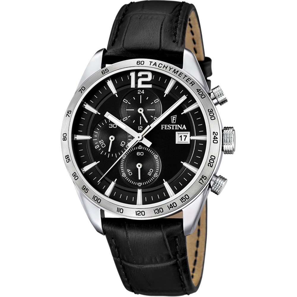 FESTINA Ρολόι Χρονογράφος Ανδρικό Μαύρο Δερμάτινο λουράκι F16760/4 FESTINA Ρολόι Χρονογράφος Ανδρικό Μαύρο Δερμάτινο λουράκι F16760/4