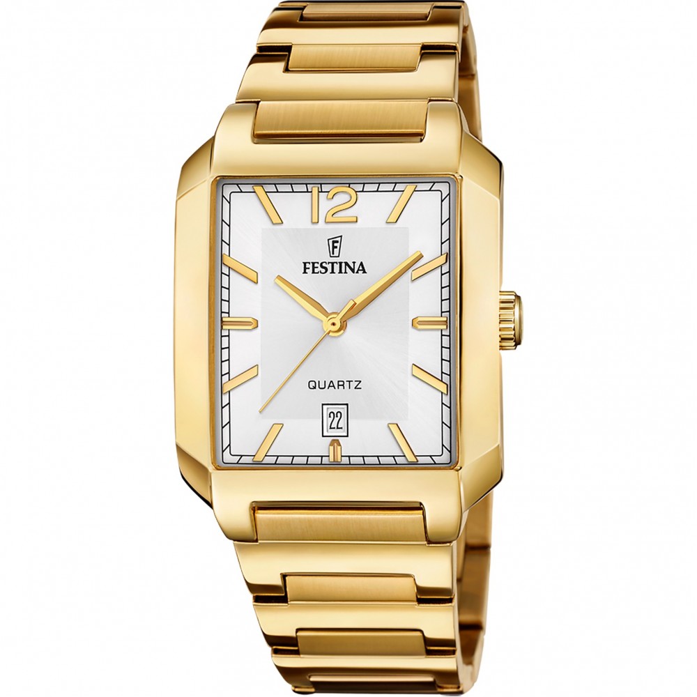 FESTINA Ανδρικό Ρολόι Επιχρυσωμένο Ανοξείδωτο Ατσάλι Μπρασελέ F20678/2