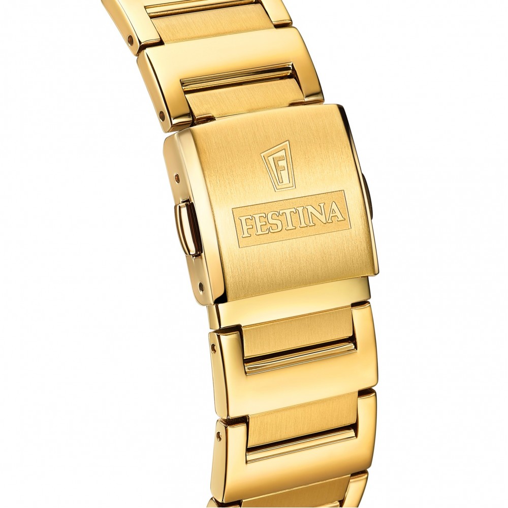 FESTINA Ανδρικό Ρολόι Επιχρυσωμένο Ανοξείδωτο Ατσάλι Μπρασελέ F20678/3