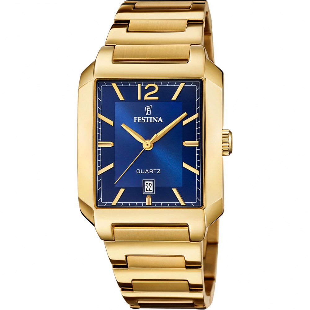 FESTINA Ανδρικό Ρολόι Επιχρυσωμένο Ανοξείδωτο Ατσάλι Μπρασελέ F20678/3