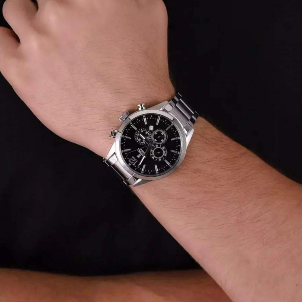 FESTINA  Χρονογράφος Ασημί Ανοξείδωτο Ατσάλι Μπρασελέ F20343/8