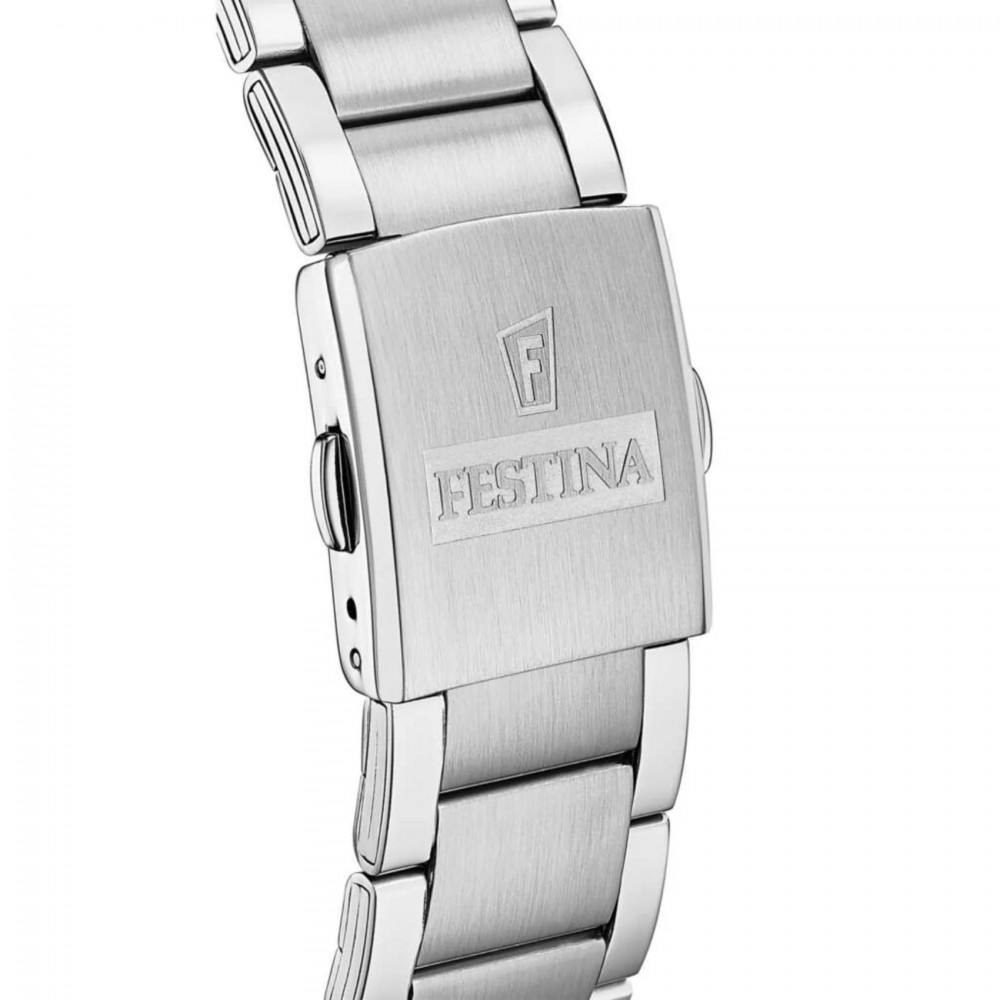 FESTINA  Χρονογράφος Ασημί Ανοξείδωτο Ατσάλι Μπρασελέ F20343/8
