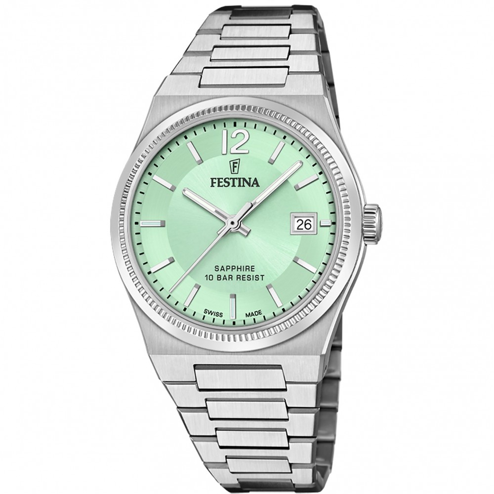 FESTINA SWISS Γυναικείο Ρολόι Ασημί Ανοξείδωτο ατσάλι μπρασελέ F20035/3