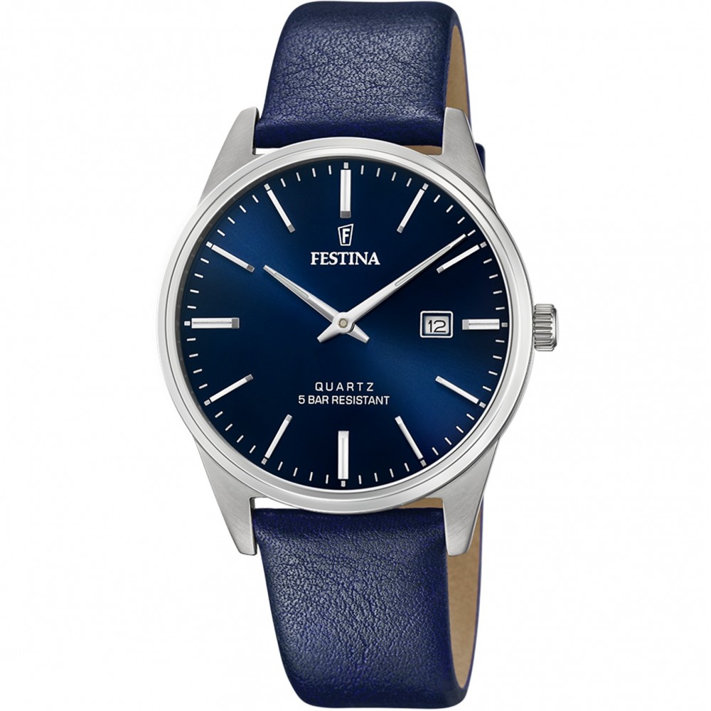FESTINA  CLASSICS Ρολόι Ανδρικό Μπλε Δερμάτινο Λουράκι F20512/3