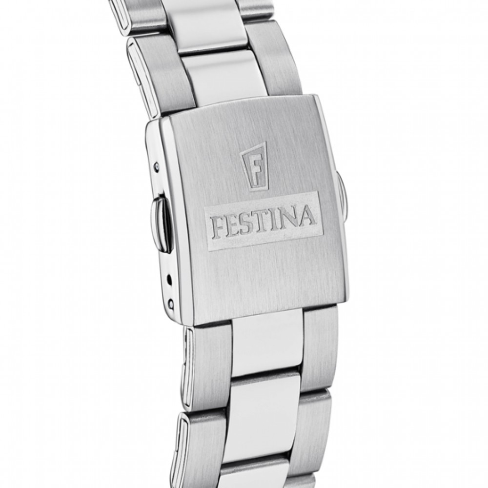 FESTINA Ανδρικό Ρολόι Χρονογράφος Ασημί Ανοξείδωτο ατσάλι μπρασελέ F16820/R