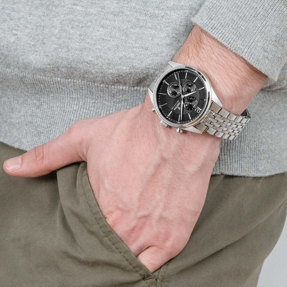 FESTINA Ανδρικό Ρολόι Χρονογράφος Ασημί Ανοξείδωτο ατσάλι μπρασελέ F20285/4
