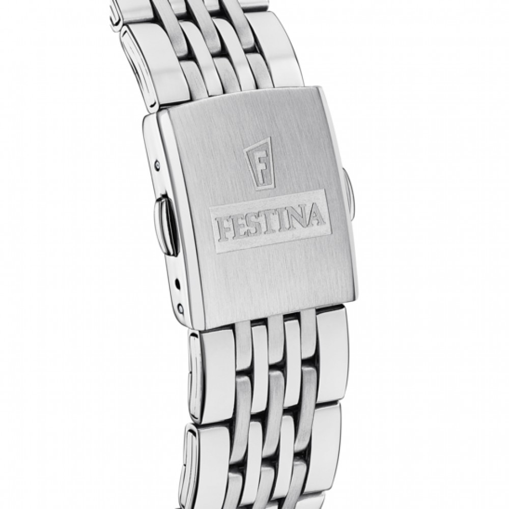FESTINA Ανδρικό Ρολόι Χρονογράφος Ασημί Ανοξείδωτο ατσάλι μπρασελέ F20285/4