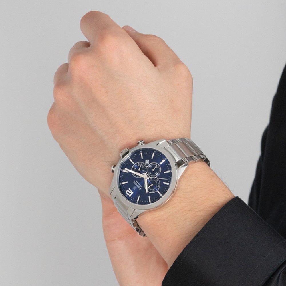 FESTINA Ρολόι Ανδρικό Ασημί Ανοξείδωτο Ατσάλι Μπρασελέ F20343/7