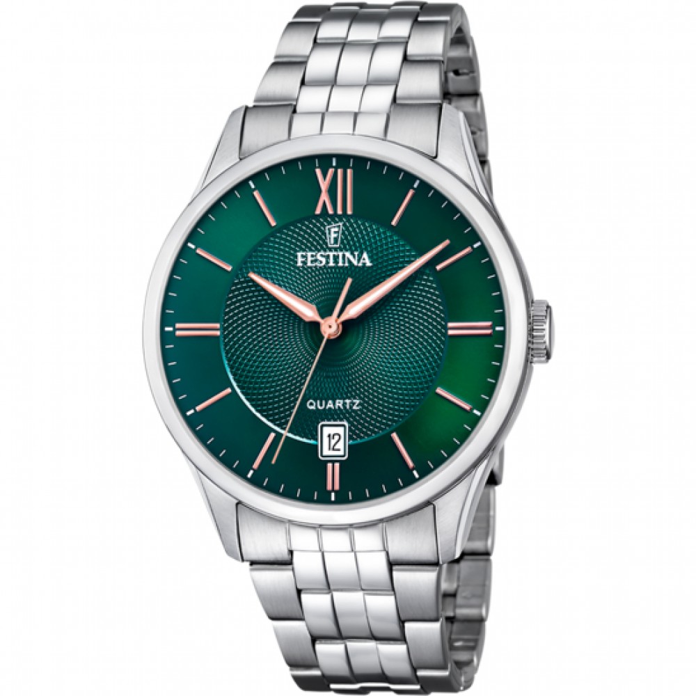FESTINA Ρολόι Ανδρικό Ασημί Ανοξείδωτο Ατσάλι Μπρασελέ F20425/7