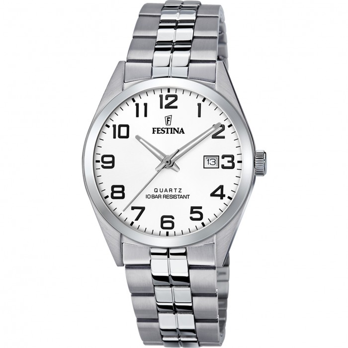 FESTINA Ανδρικό Ρολόι Ασημί Ανοξείδωτο Ατσάλι μπρασελέ F20437/1