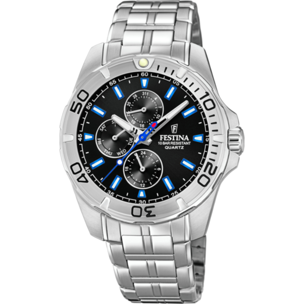 FESTINA Ρολόι Ανδρικό Ασημί Ανοξείδωτο Ατσάλι Μπρασελέ F20445/6