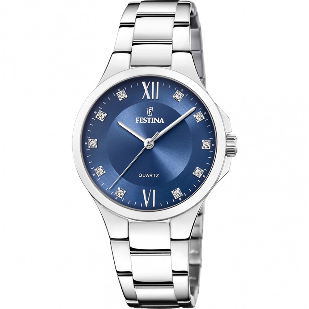 FESTINA WOMAN'S Crystals Ρολόι Γυναικείο Ασημί Ανοξείδωτο Ατσάλι Μπρασελέ F20582/3