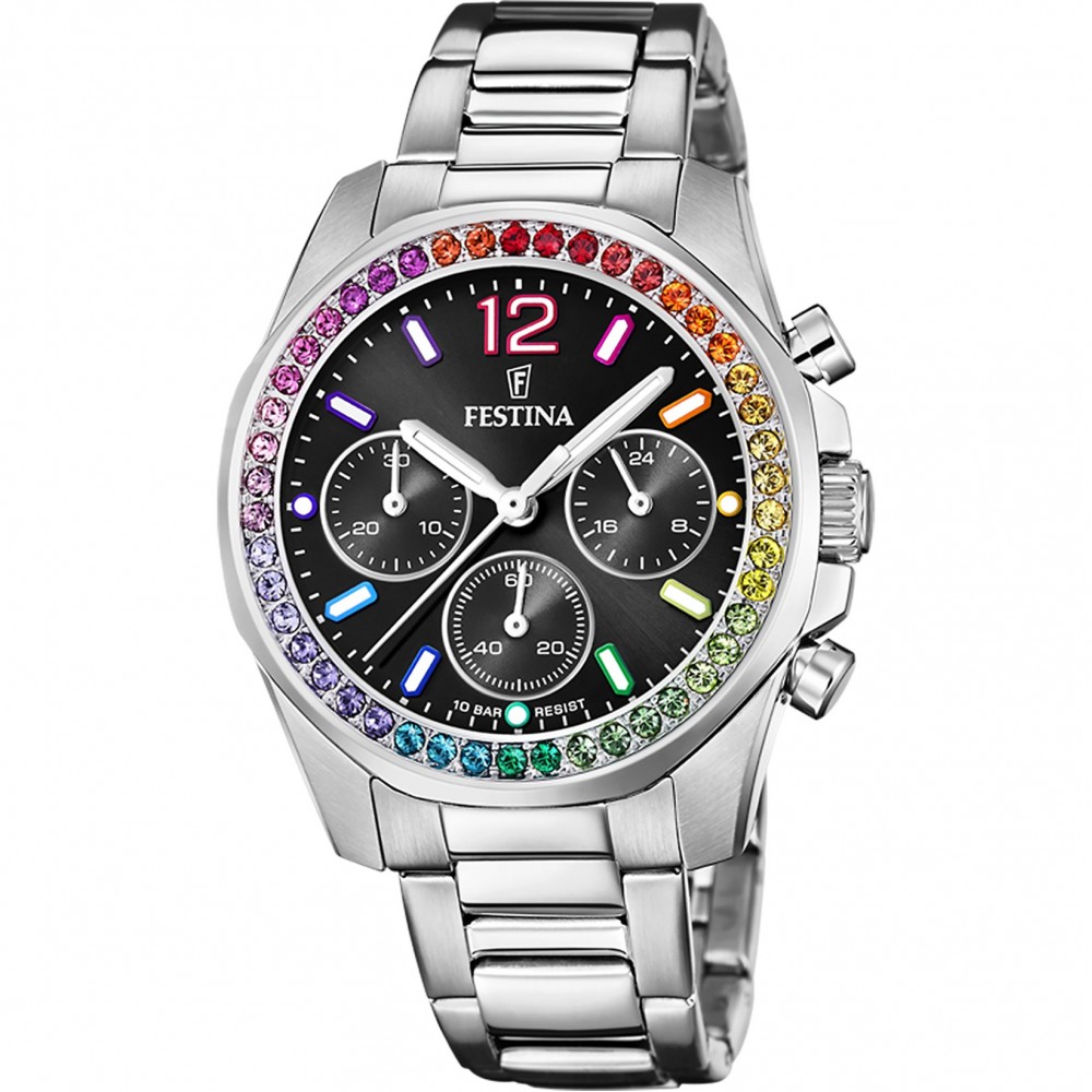 FESTINA Ivory Ρολόι Χρονογράφος Γυναικείο Ασημί Ανοιξείδωτο μπρασελέ F20606/3