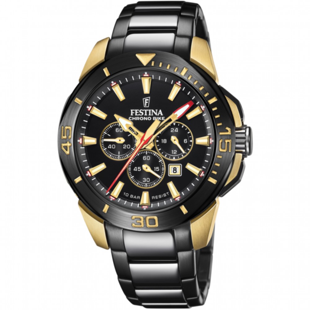 FESTINA Chrono Bike Black Special Edition Ανδρικό Μαύρο Ανοξείδωτο Ατσάλι Μπρασελέ F20644/1