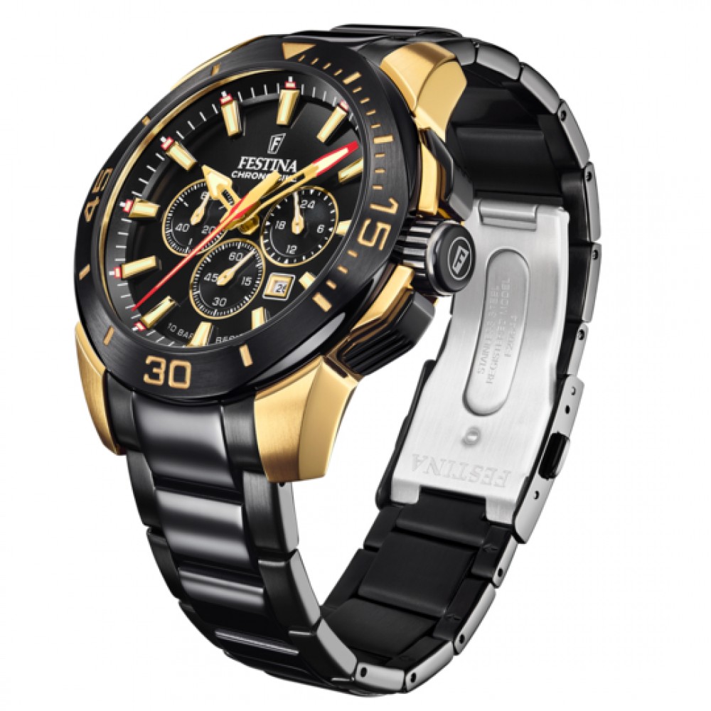 FESTINA Chrono Bike Black Special Edition Ανδρικό Μαύρο Ανοξείδωτο Ατσάλι Μπρασελέ F20644/1